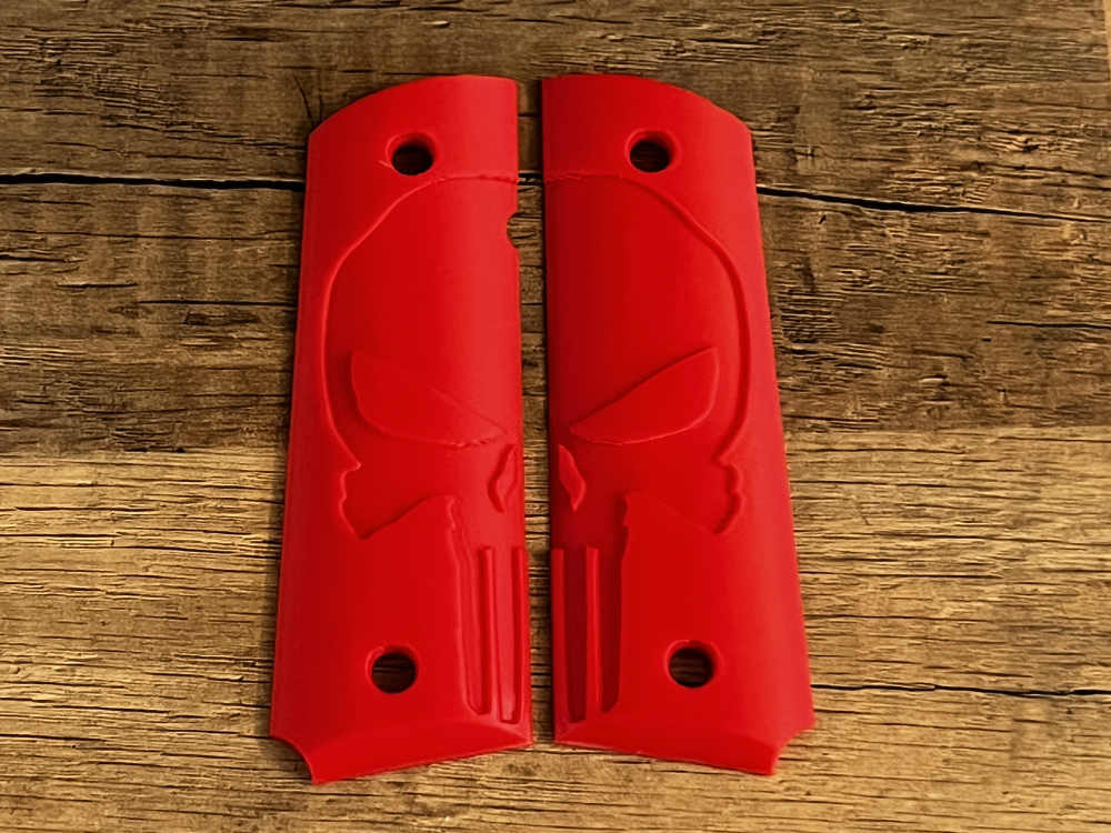 Red Punisher 1911 Pistol Grips Kimber Colt Rock Island Springfield Ruger-img-4
