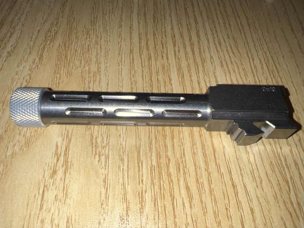 New Barrel G19 Lines Pattern Stainless Steel – Gen 1-4 w protector part-img-0