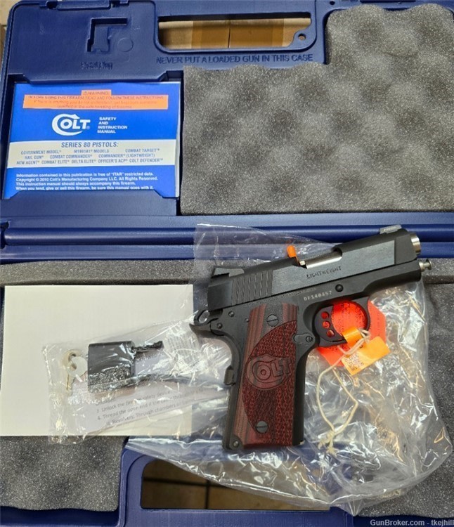COLT DEFENDER .45 ACP 3? 7RD X1 MATTE BLACK/WOOD O7800XE-img-1