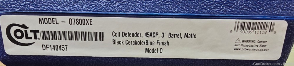 COLT DEFENDER .45 ACP 3? 7RD X1 MATTE BLACK/WOOD O7800XE-img-2