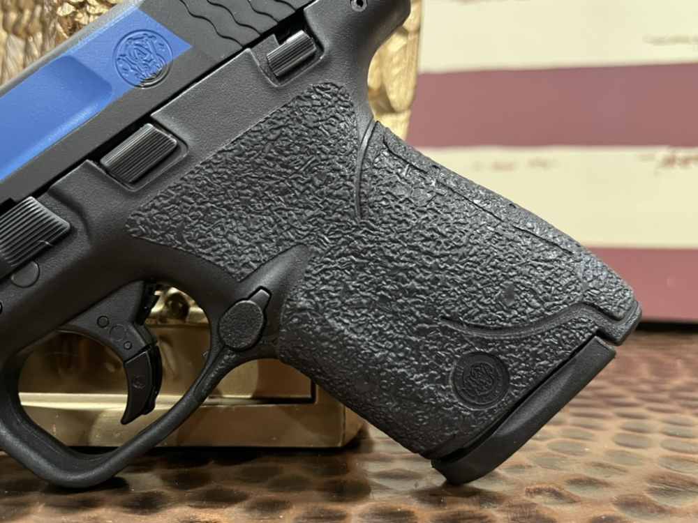 Smith & Wesson S&W M&P9 Shield Custom Police Blue Line 5 mags holster -img-3