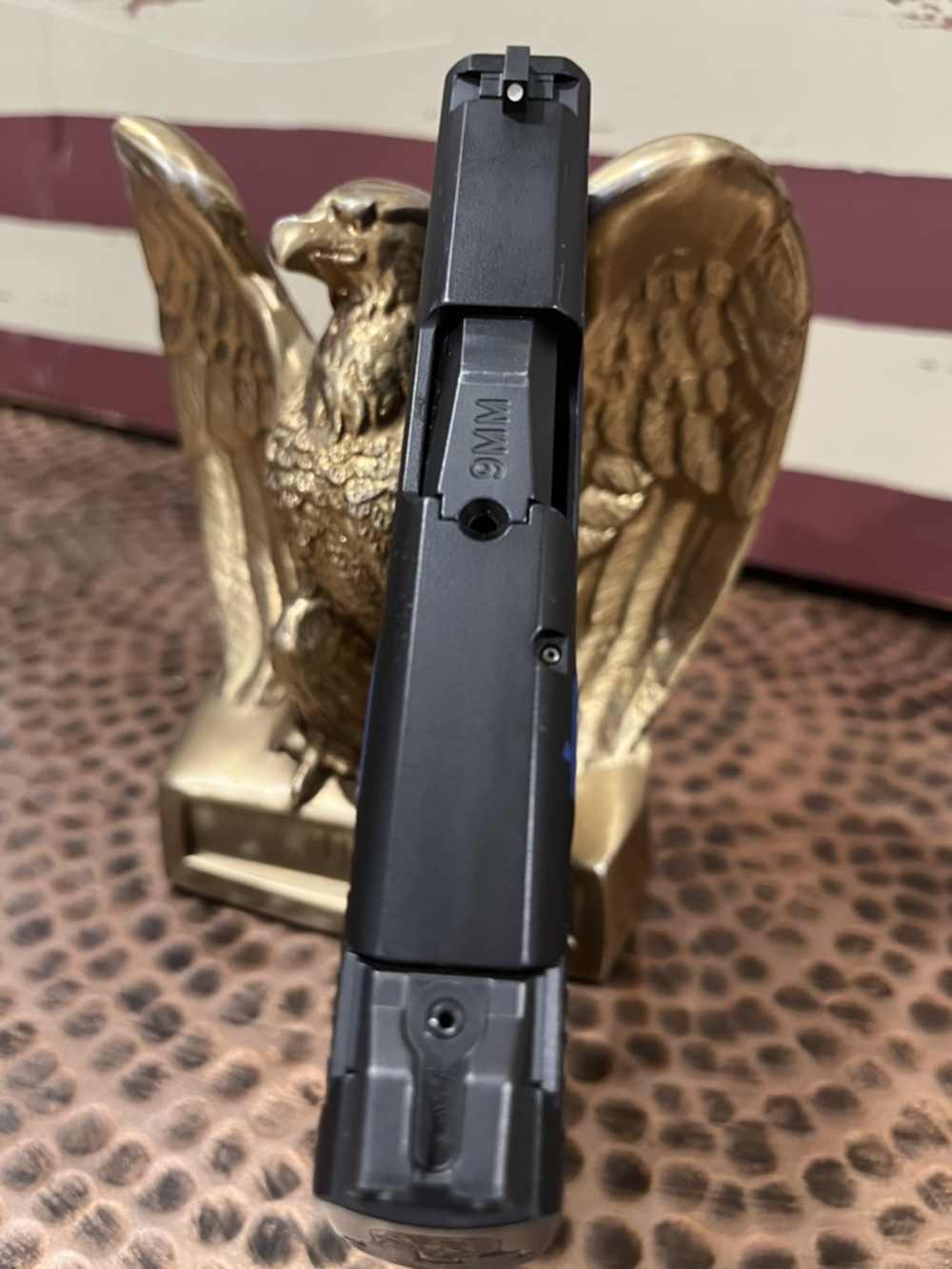 Smith & Wesson S&W M&P9 Shield Custom Police Blue Line 5 mags holster -img-13