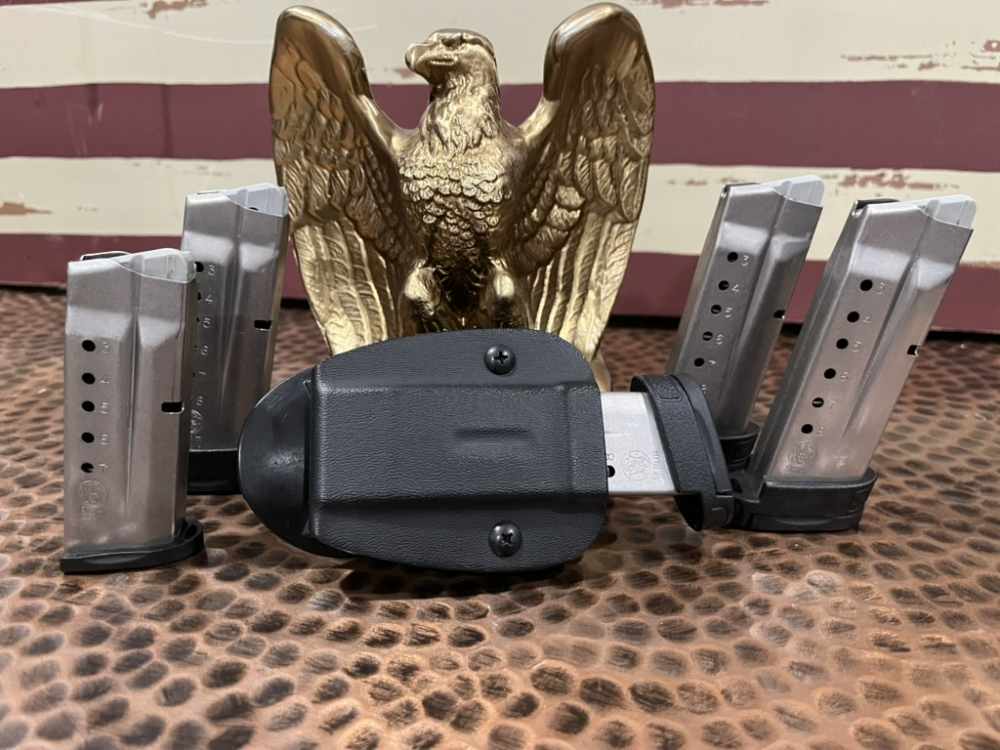 Smith & Wesson S&W M&P9 Shield Custom Police Blue Line 5 mags holster -img-17