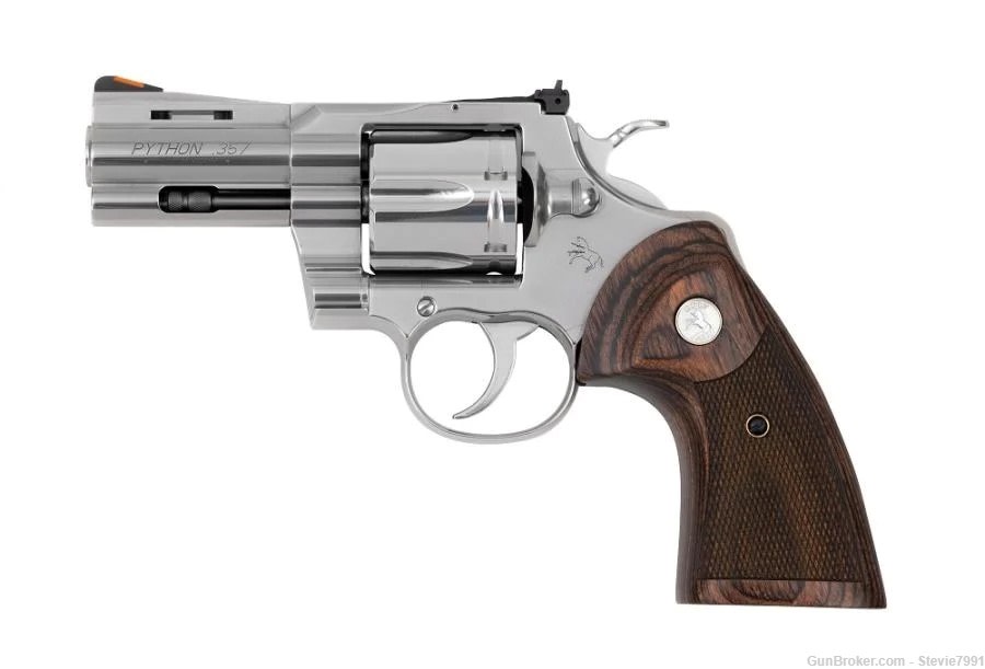 Stainless Steel 3 inch Colt Python 357 Magnum Revolver NEW PRODUCTION-img-0