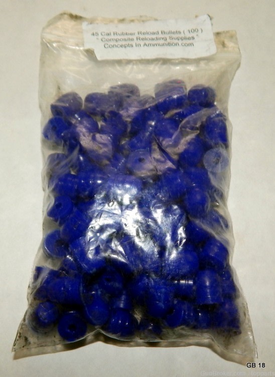 100 Pack .45 Cal Rubber Reload Bullets-img-0