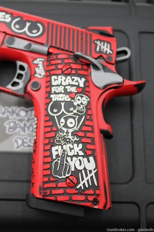 BREATHTAKING ustom Engraved and Cerakoted DEADPOOL Tisas 1911 .45 ACP-img-6