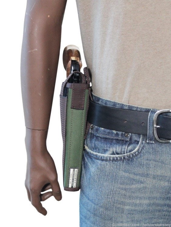Barsony Woodland Green Belt Loop Holster for 6" Revolvers Size 6 Right-img-4