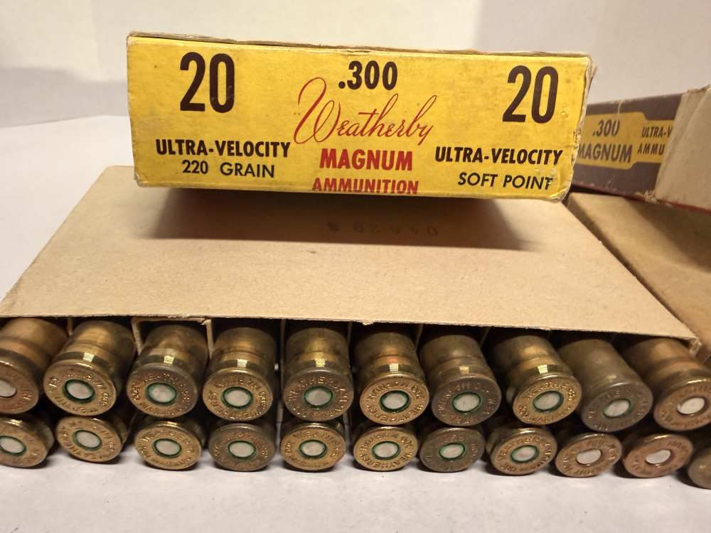 Vintage Weatherby 300 Mag Ammo & Brass Lot 40Rds 60pc New Unprimed Tiger Bx-img-3