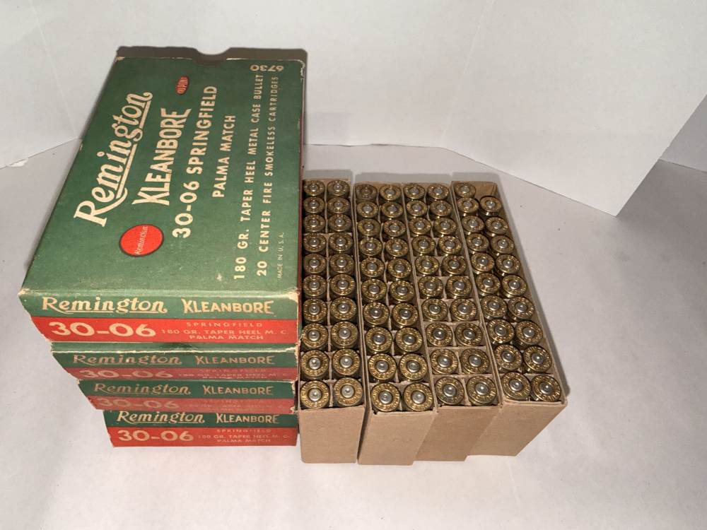 Vintage Remington Kleanbore 30-06 Palma Match EMPTY BOXES & 79pc of BRASS -img-1