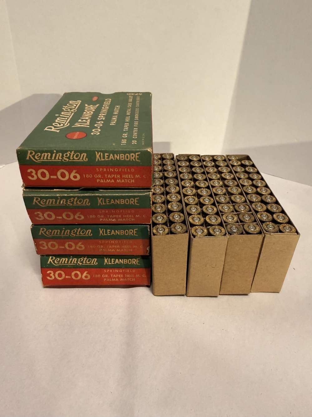 Vintage Remington Kleanbore 30-06 Palma Match EMPTY BOXES & 79pc of BRASS -img-0