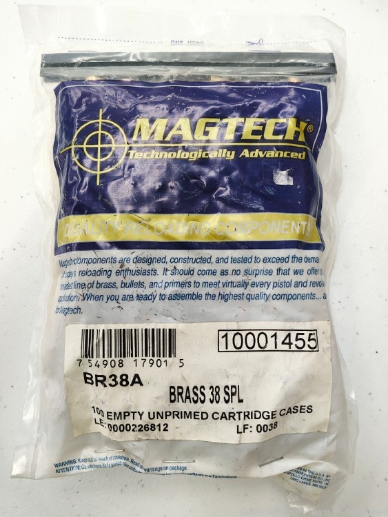 Magtech 38 Special Brass 100 count New Unprimed-img-0
