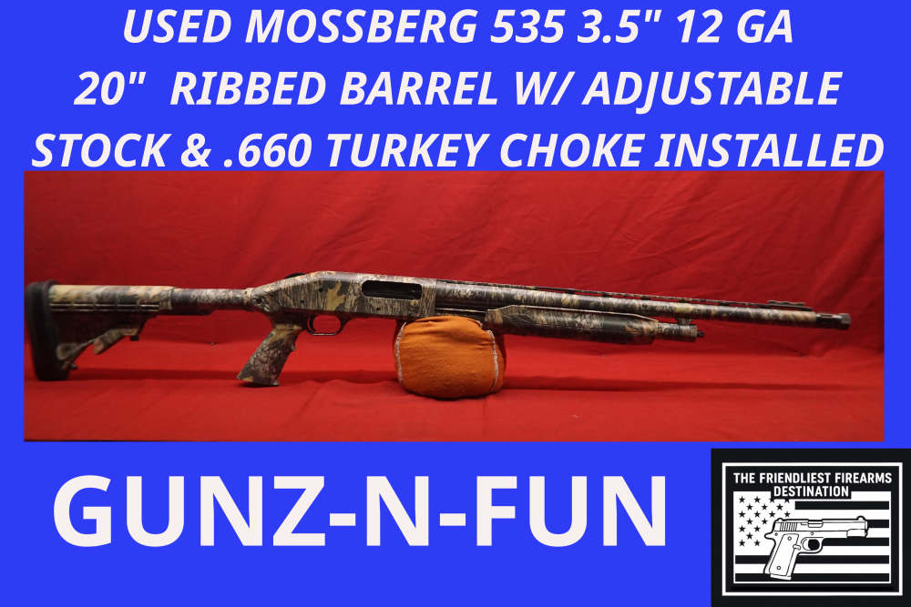 USED Mossberg 535 Camo 3.5" 12 GA 20" ribbed barrel W/ .660 Turkey choke -img-0