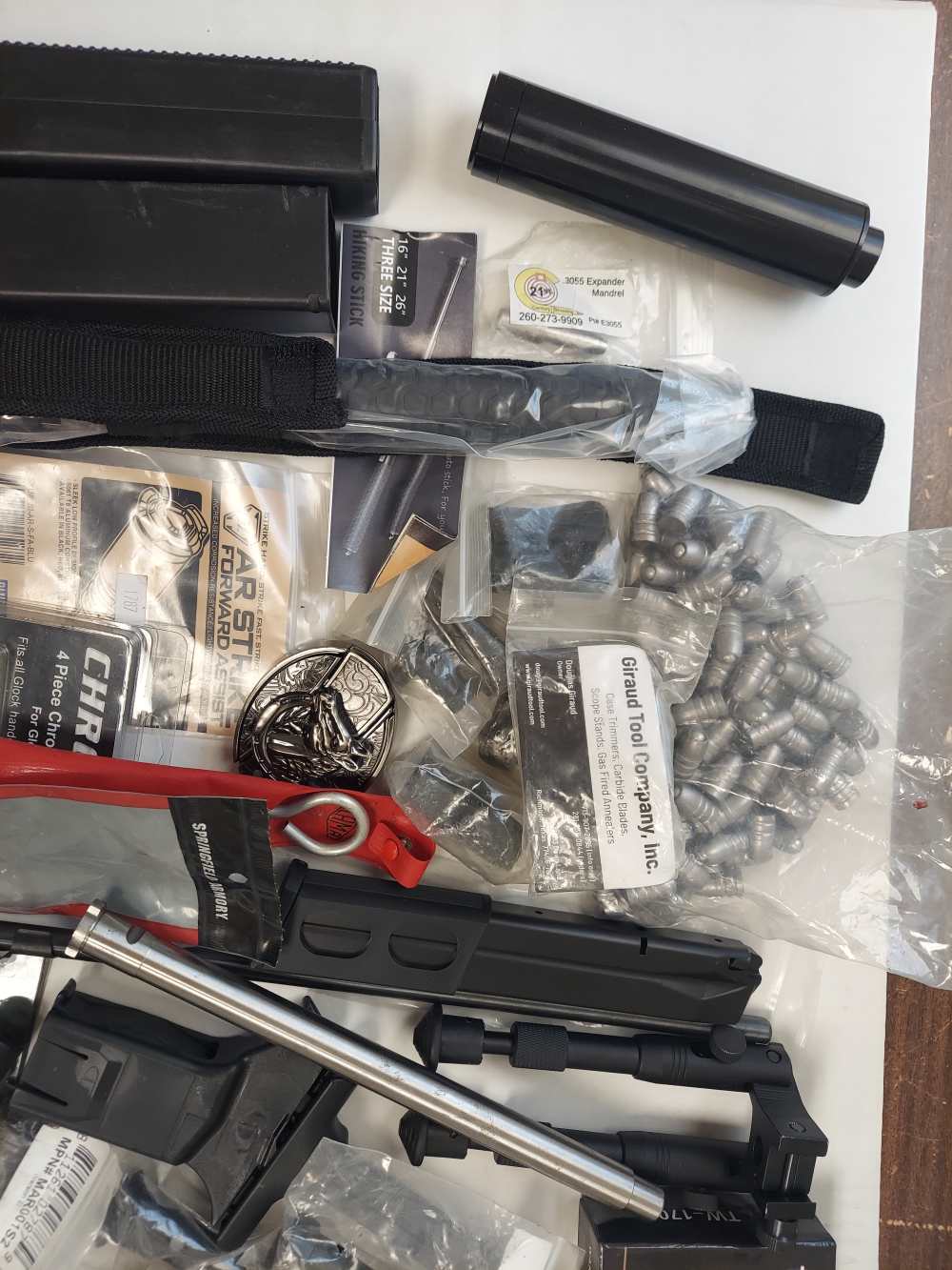 28 Pound Lot of Gun Parts Police Baton Barrel Forward Assist Tripods Reload-img-2