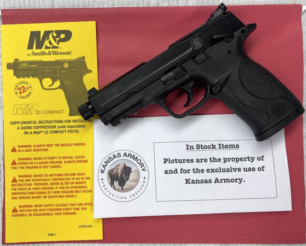 S&W M&P22 Compact 22 LR 3.6" Threaded Barrel 10199 S&W M&P-22 22LR-img-0