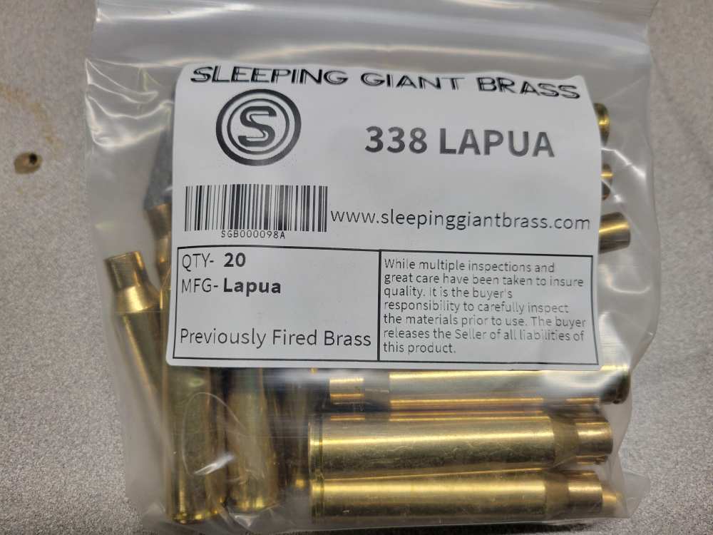 Once Fired 338 Lapua Lapua Headstamp (20ct)-img-1