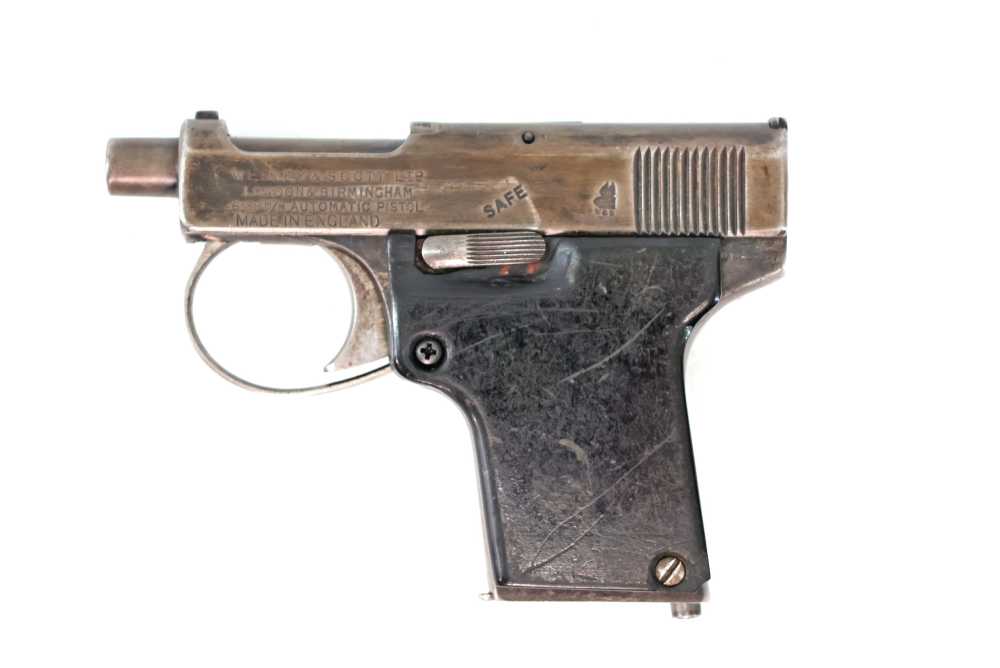RARE Low Serial Webley & Scott England .25 ACP Automatic Pistol Great Condi-img-1