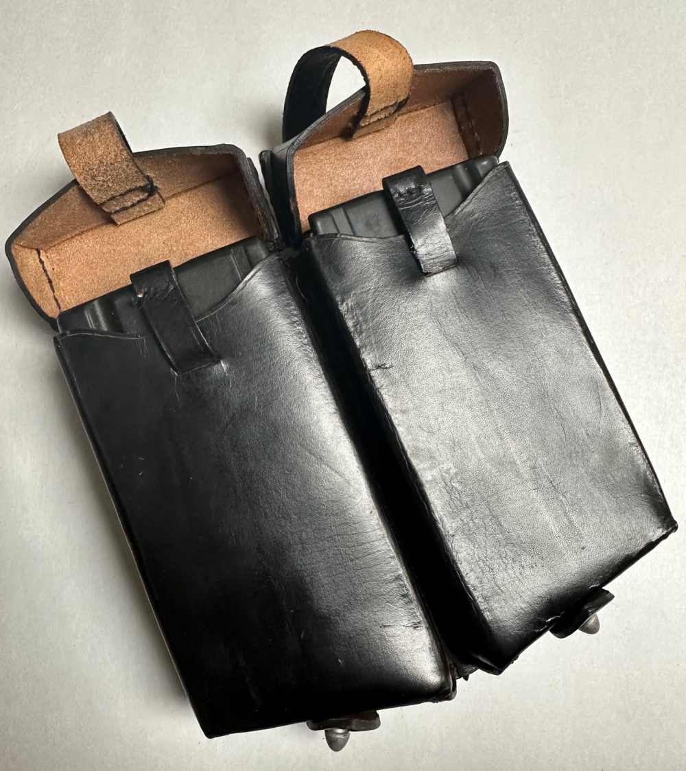 SET OF 2-20RD FN FAL STEEL MAGAZINES WITH LEATHER CASE.-img-2