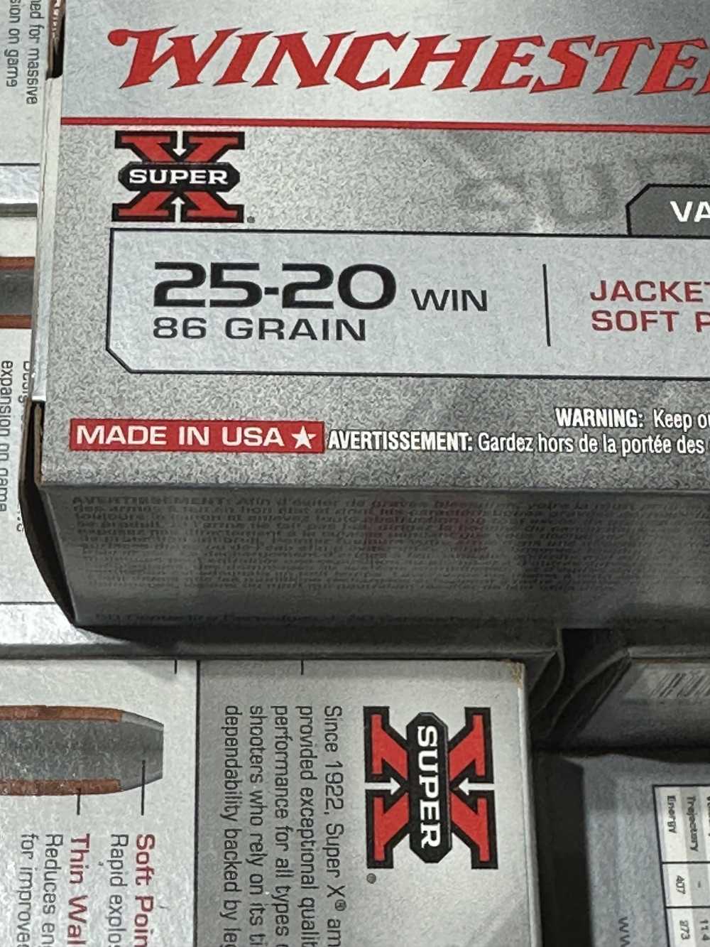 50 rounds of Winchester Super-X 25-20 Win 86 Grain JSP ammunition - X25202-img-1
