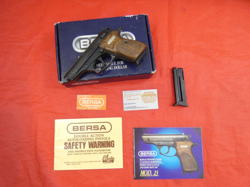 RARE BERSA MODEL 23 PISTOL ALL STEEL 22LR  - "AS NEW" ORIGINAL BOX / PAPERS-img-1
