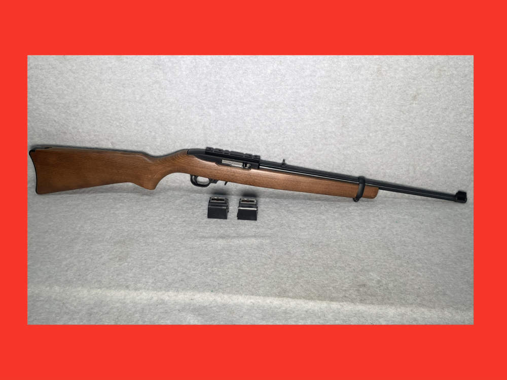 RUGER 10/22 Rifle .22 LR Semi Auto 1022 WOOD 22 Blue 18 1/2" 2 MAGS!-img-0