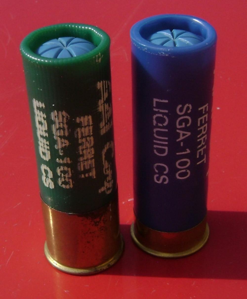 Pair of Live 12ga AAI Corp Barricade Liquid CS-img-1