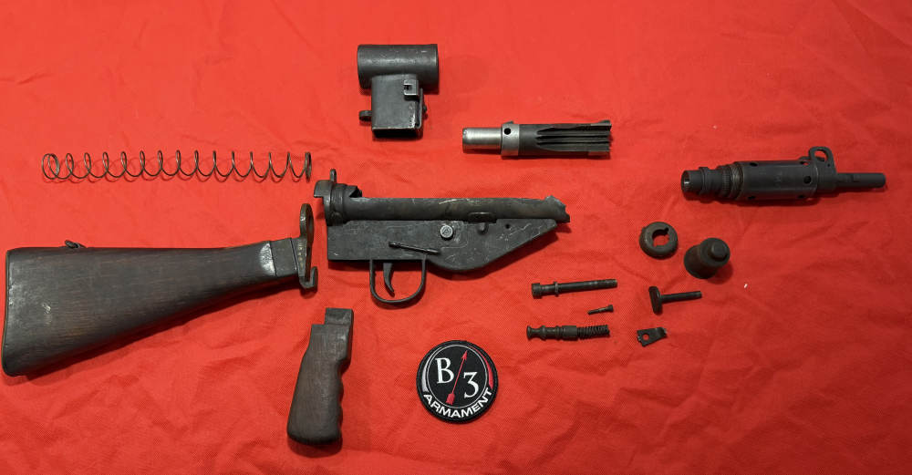 WW2 Original Sten MK4 9mm Parts Kit with Original Barrel-img-0