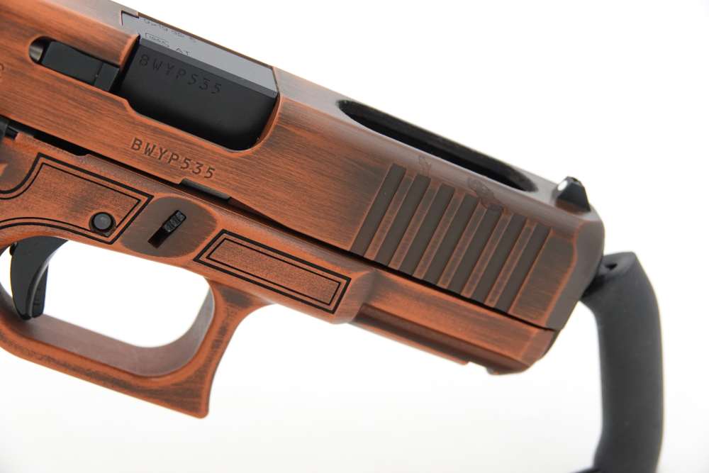 Custom Engraved and Cerakoted Glock 19 Gen5 9mm Texas Edition Ported-img-12