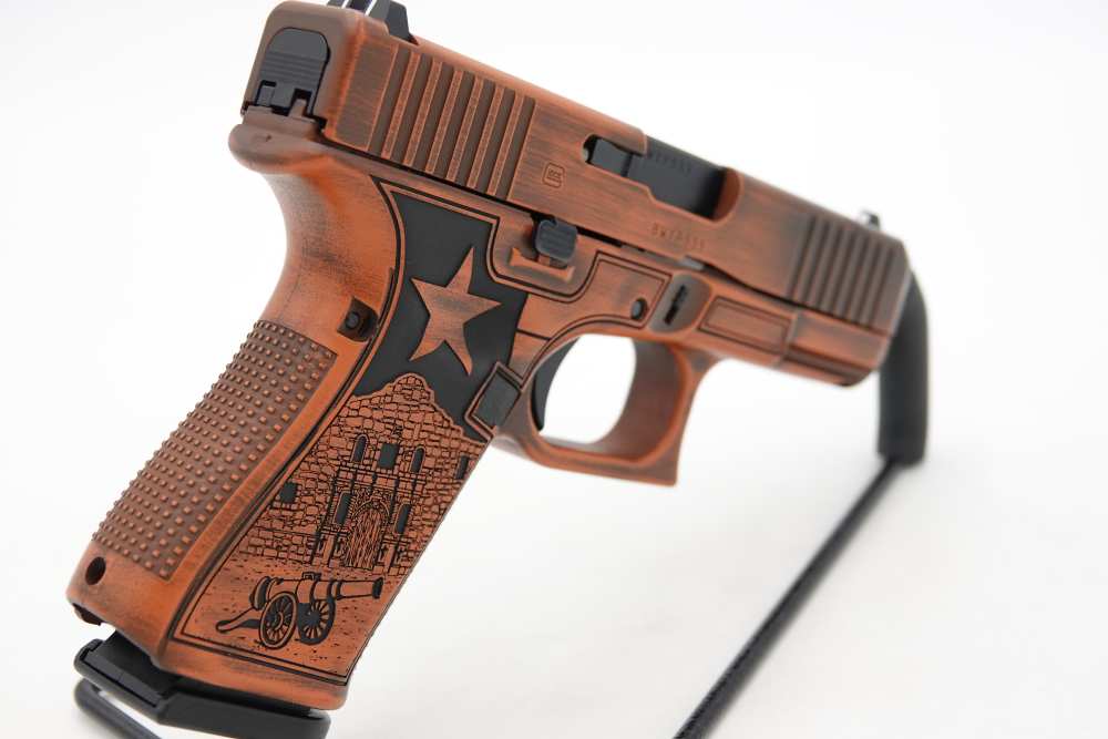 Custom Engraved and Cerakoted Glock 19 Gen5 9mm Texas Edition Ported-img-9