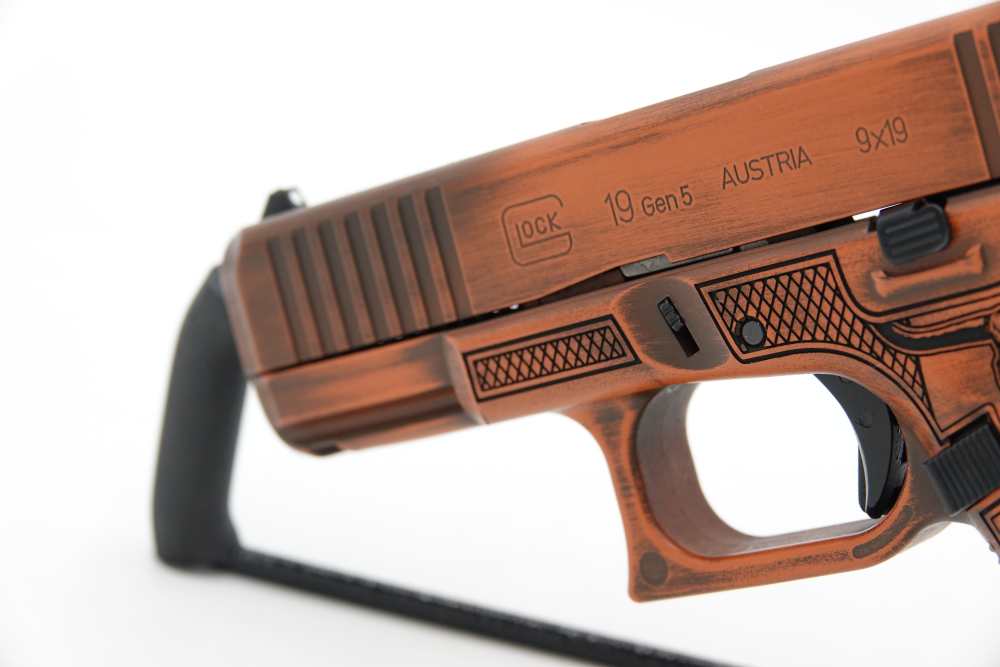 Custom Engraved and Cerakoted Glock 19 Gen5 9mm Texas Edition Ported-img-8