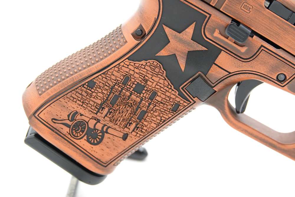 Custom Engraved and Cerakoted Glock 19 Gen5 9mm Texas Edition Ported-img-14