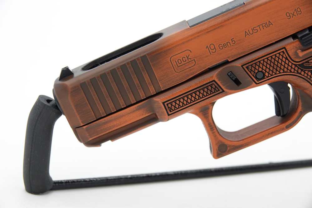 Custom Engraved and Cerakoted Glock 19 Gen5 9mm Texas Edition Ported-img-4