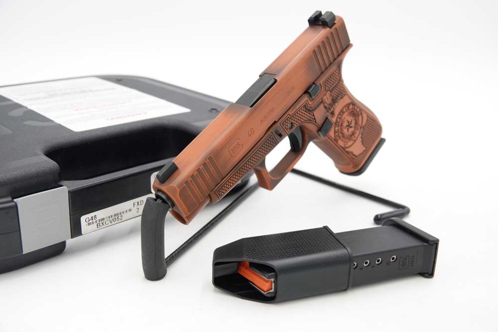 Custom Engraved and Cerakoted Glock 48 9mm Texas Edition-img-0