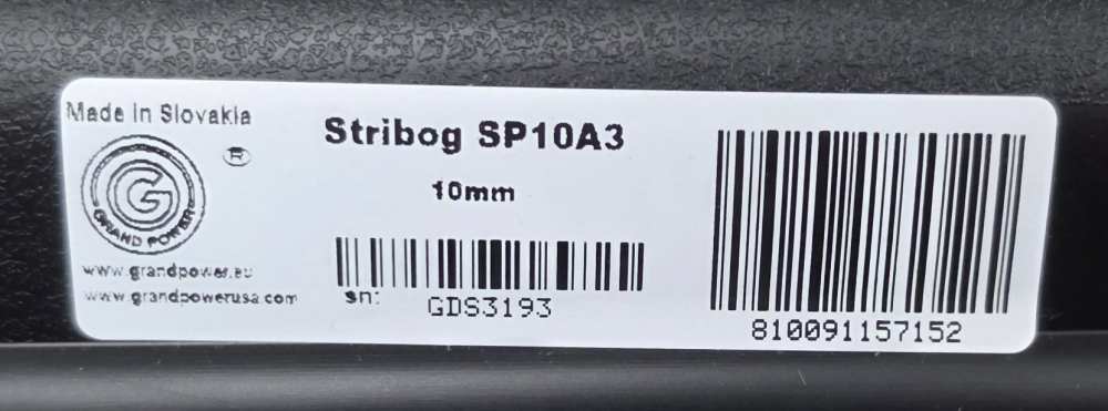 Grand Power Stribog SP10A3 10MM 20RD 8" 810091157152 Threaded NOCCFEE!-img-3