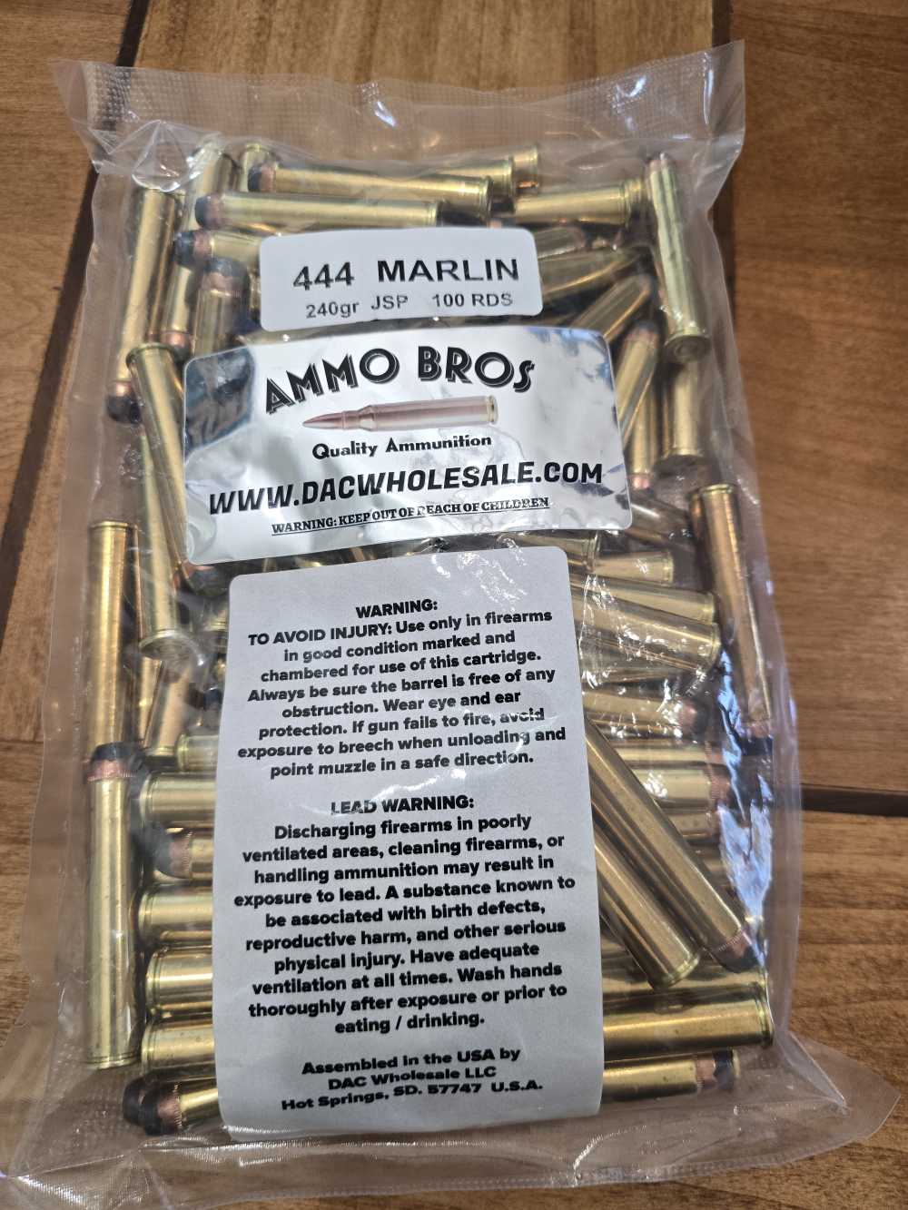444 MARLIN AMMO BROS  240gr JSP  100 RDS-img-1