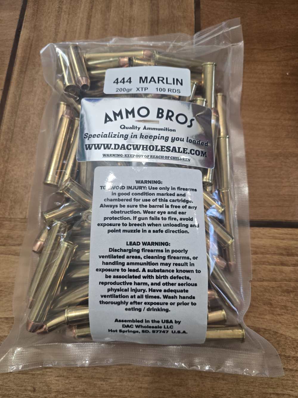 444 MARLIN AMMO BROS   200gr HORNADY XTP HP  100 RDS-img-1