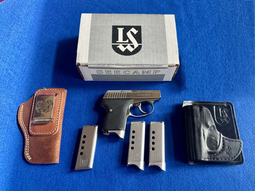 L.W. Seecamp .32acp Milford CT. Box, 4 mags, 2 holsters,-img-0