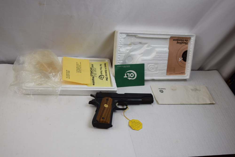 Colt 1911 Govt, 45 ACP, 5" bbl, 60th Anniv. Michigan State Police, Unfired.-img-0