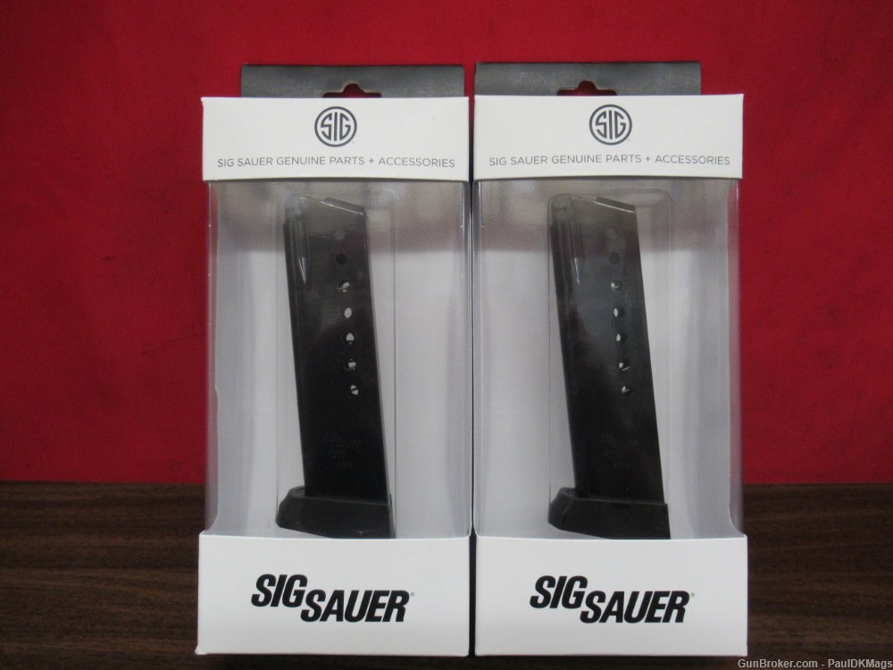 2 OEM Sig Sauer P210 Target 9mm 8rd 8 Round Pistol Magazines Mags Clips-img-0