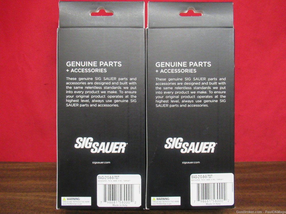 2 OEM Sig Sauer P210 Target 9mm 8rd 8 Round Pistol Magazines Mags Clips-img-1
