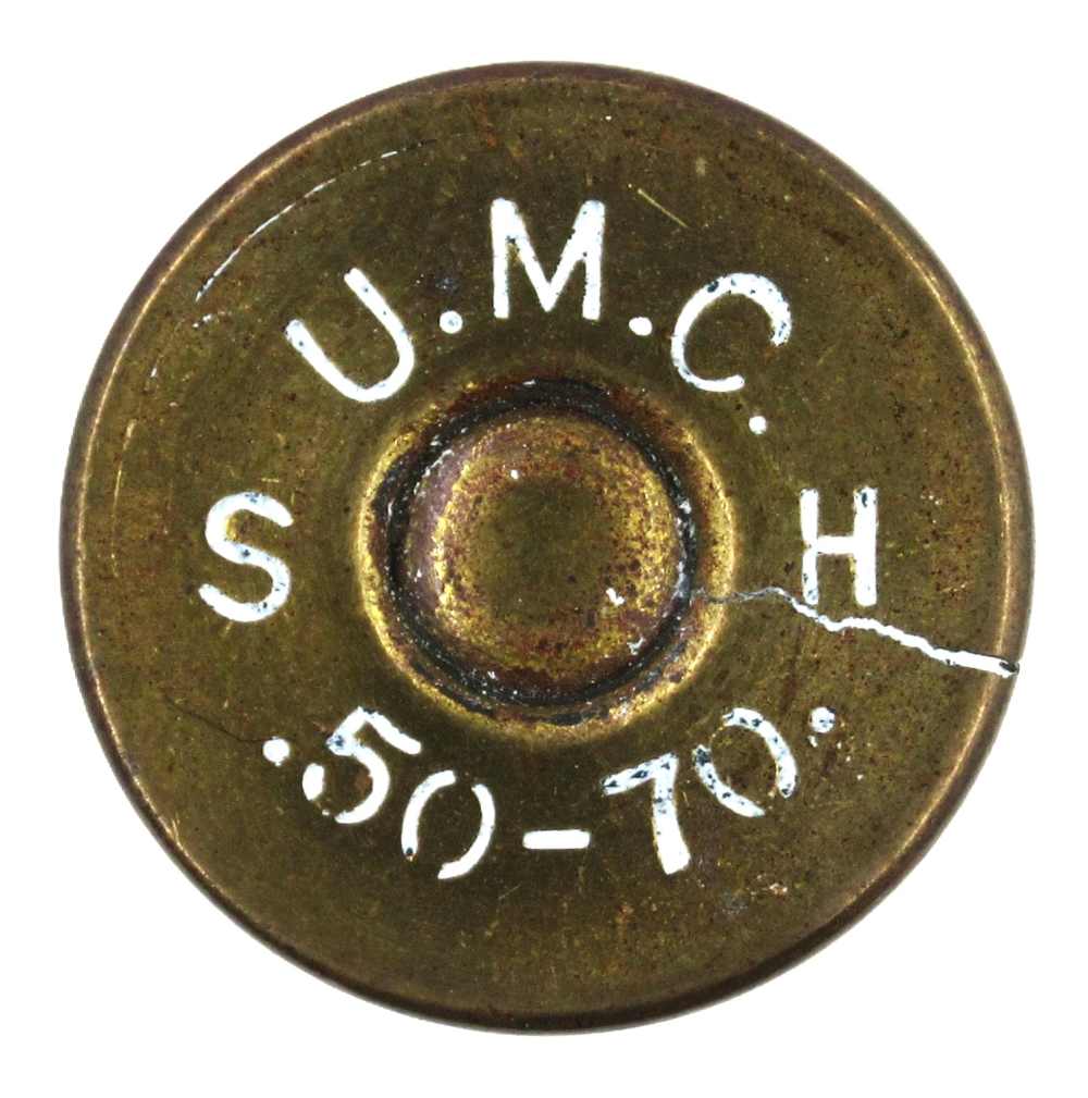 .50-70-450 Govt. Board Dummy Cartridge w Cracked Case UMC-img-2