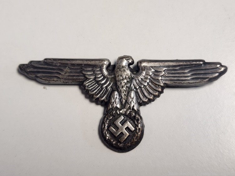 German WWII NSDAP Cap Eagle Badge Marked: RZM M1/52-img-0
