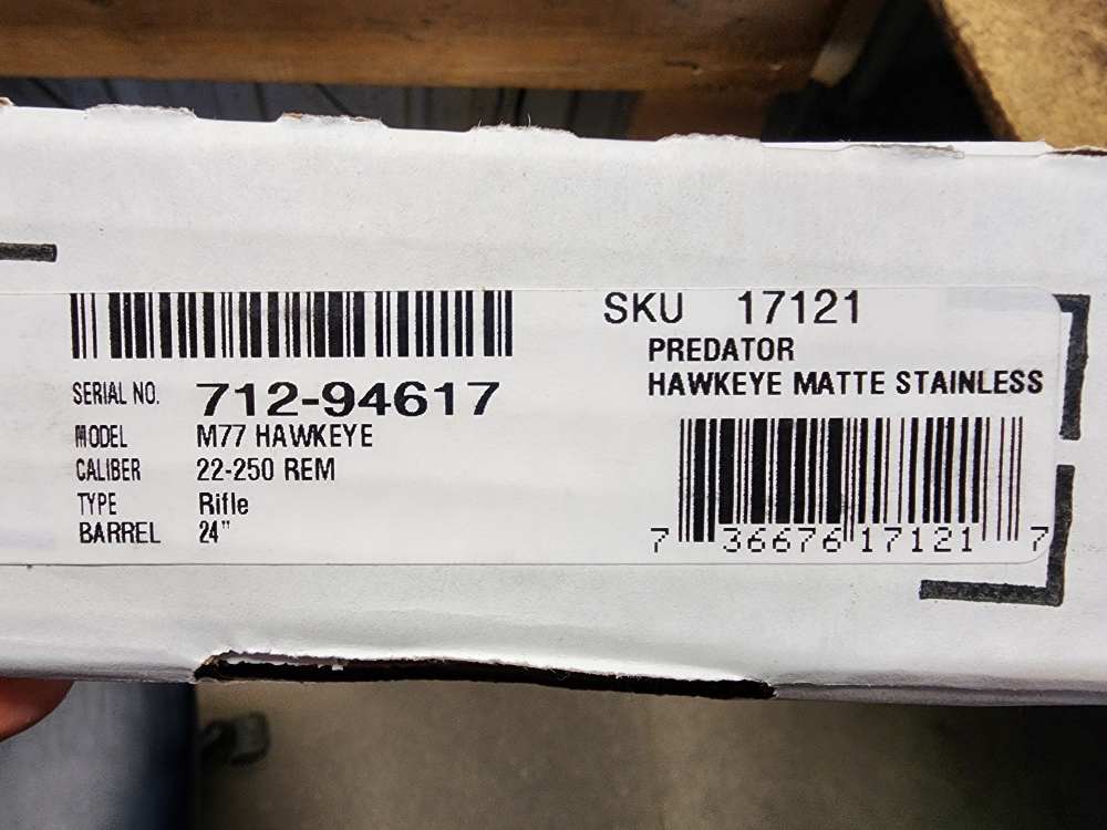 PICS! NEW RUGER M 77 HAWKEYE PREDATOR 22-250 REM 24" THREADED STAINLESS 24-img-1