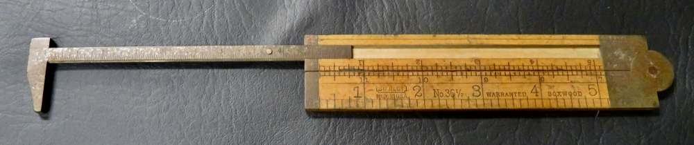 Antique Stanley No. 36½ Warranted Boxwood Folding Rule-img-4
