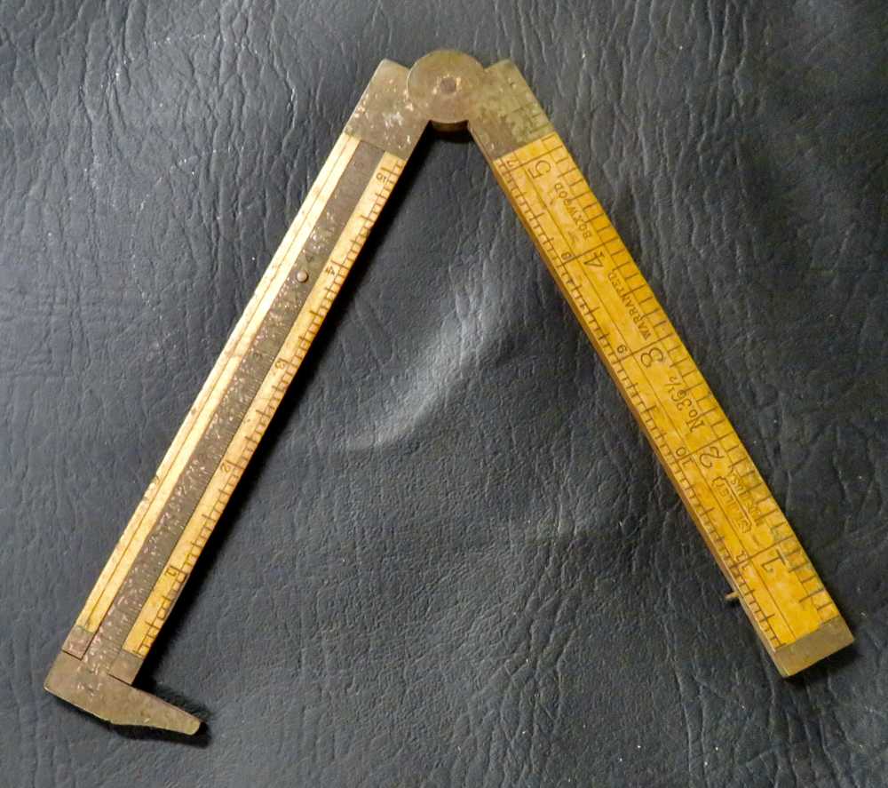 Antique Stanley No. 36½ Warranted Boxwood Folding Rule-img-6
