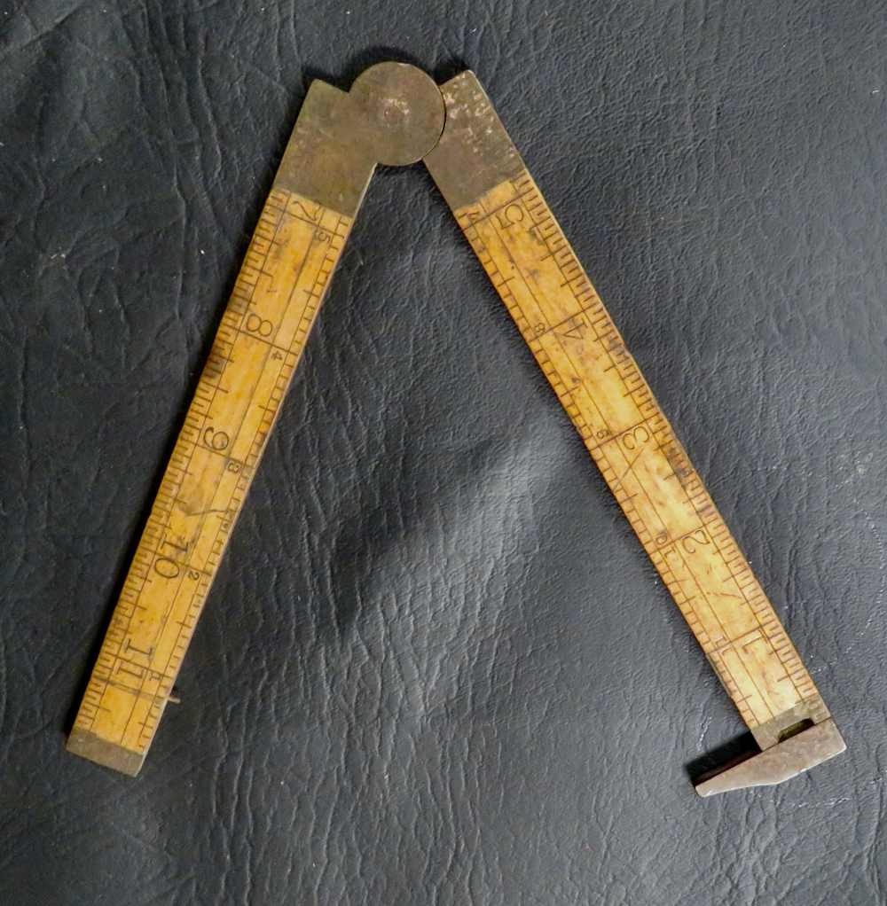 Antique Stanley No. 36½ Warranted Boxwood Folding Rule-img-7