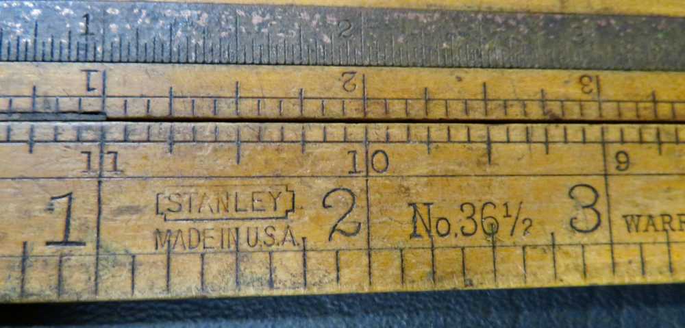 Antique Stanley No. 36½ Warranted Boxwood Folding Rule-img-1