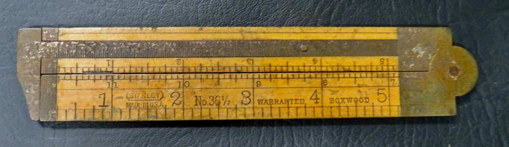 Antique Stanley No. 36½ Warranted Boxwood Folding Rule-img-0