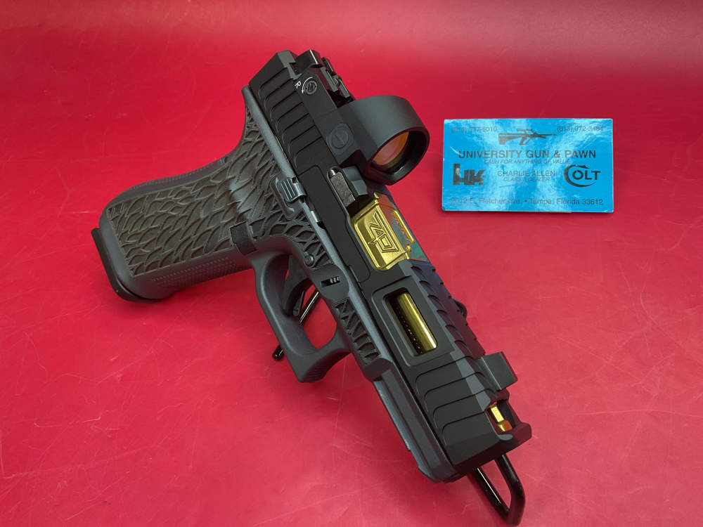 Zaffiri Precision Glock 45 9mm 4.02” Gold TiN Comped Bbl - Gray - Red Dot -img-0