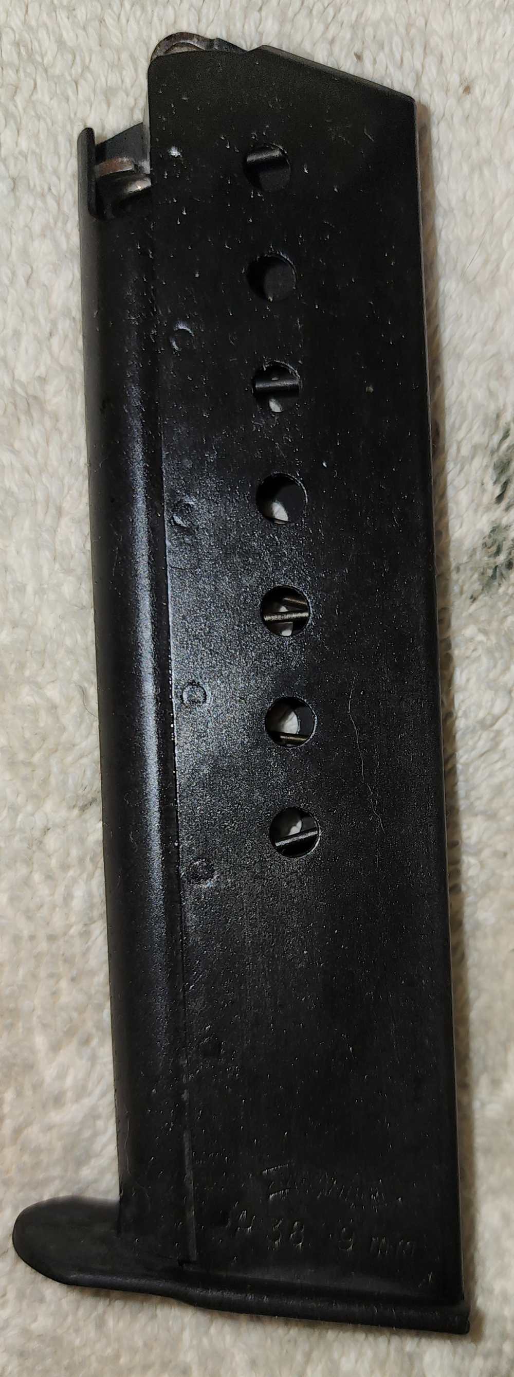 1959 Original Factory Walther Banner P38 9mm 7rd clip Magazine -img-0
