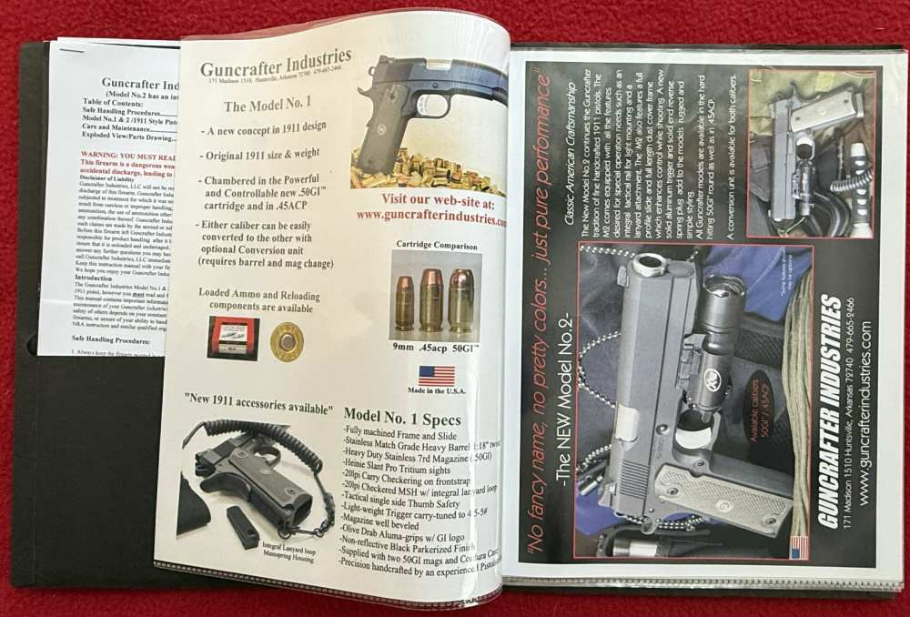 GUNCRAFTER INDUSTRIES MODEL 1,  2 CALIBERS: .50 GI  & .45 ACP CHROME FINISH-img-13